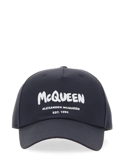 Alexander Mcqueen Graffiti Logo Hat In Black