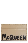 ALEXANDER MCQUEEN ALEXANDER MCQUEEN GRAFFITI LOGO LEATHER CARD HOLDER