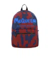 Alexander Mcqueen Men's Abstract Printed Raffia Backpack In Blue