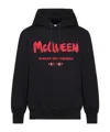 Alexander Mcqueen Graffiti Hoodie In Black