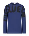 Alexander Mcqueen Graffiti Logo-print Cotton T-shirt In Blue