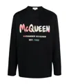 Alexander Mcqueen Graffiti Logo-print Crew-neck Sweatshirt In Black
