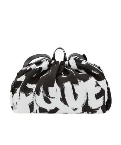 Alexander Mcqueen Graffiti Logo-print Tote Bag In Black