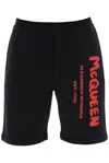 Alexander Mcqueen Jersey Graffiti Sweatshorts In Black