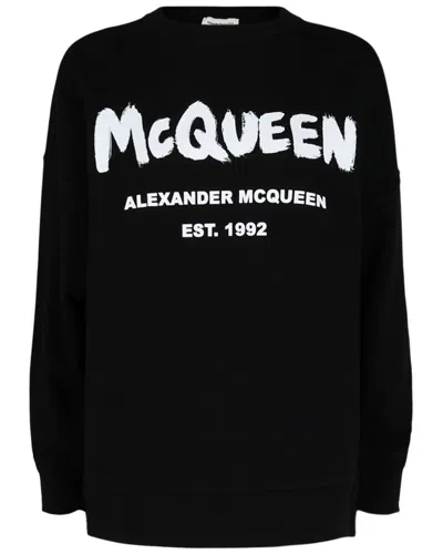 Alexander Mcqueen Graffiti Logo Sweatshirt In Multicolor