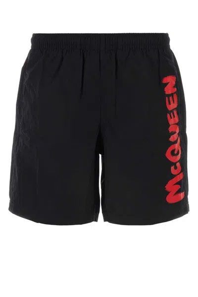 ALEXANDER MCQUEEN GRAFFITI LOGO SWIM SHORTS
