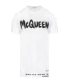 Alexander Mcqueen Mcqueen Grafitti Logo Cotton T-shirt In White