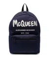 Alexander Mcqueen Shoulder Straps Backpack With Front Zip Pocket In Azul