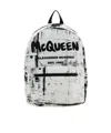 Alexander Mcqueen Fold-print Jacquard Canvas Backpack In White