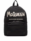 Alexander Mcqueen Black Graffiti Metropolitan Printed Backpack In Black