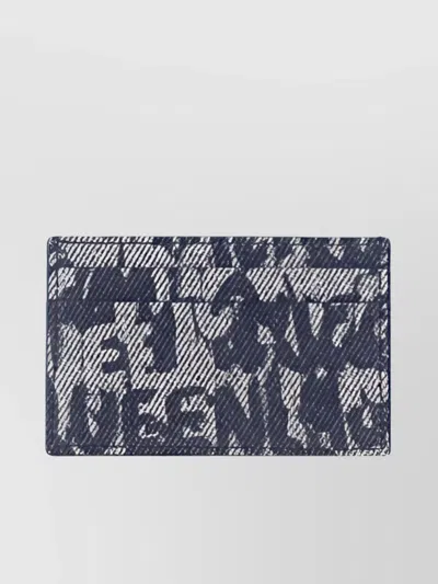Alexander Mcqueen Graffiti Monogram Cotton Card Holder In Gray