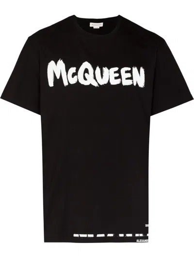 Alexander Mcqueen Black Graffiti T-shirt