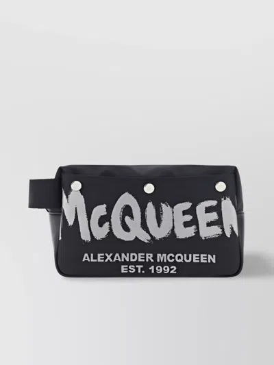 Alexander Mcqueen Graffiti Pattern Beauty Case With Adjustable Strap