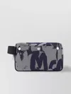ALEXANDER MCQUEEN GRAFFITI PATTERN COTTON BEAUTY CASE WITH LEATHER PULL