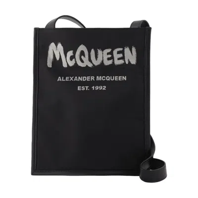 Alexander Mcqueen Graffiti Phone Sleeve In Black