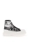 ALEXANDER MCQUEEN MULTICOLOR MIXED CALF LEATHER ANKLE BOOTS FOR MEN