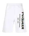 Alexander Mcqueen Graffiti-print Cotton Track Shorts In White