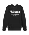 Alexander Mcqueen Graffiti-print Crew Neck Sweatshirt In Black