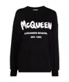 Alexander Mcqueen Graffiti Print Crew Neck Sweatshirt In Black