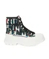 Alexander Mcqueen Watercolour Graffiti Tread Slick Boot In White