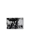 Alexander Mcqueen Leather Card Holder With Mcqueen Graffiti Logo In Black