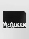 Alexander Mcqueen Leather Logo-print Document Holder In Black