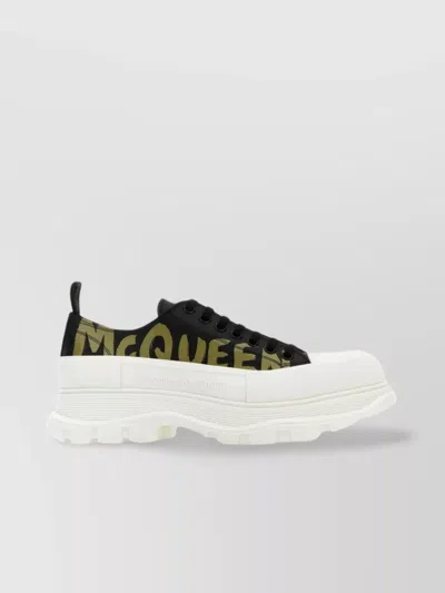 Alexander Mcqueen Graffiti Print Molded Sole Sneakers In White