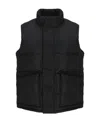 Alexander Mcqueen Men Padded And Quilted Nylon Sleeveless Jacket With Back Mcqueen Graffiti Print In Black