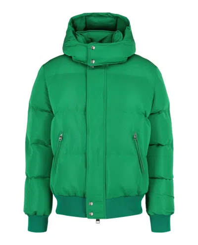 Alexander Mcqueen Graffiti Print Puffer Jacket In Green