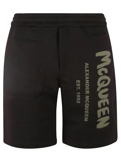 Alexander Mcqueen Alexander Mc Queen Mc Queen Graffiti Shorts In Black