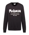 Alexander Mcqueen Graffiti Logo-print Cotton Sweatshirt In Black
