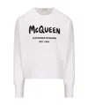 Alexander Mcqueen Man White Mcqueen Graffiti Oversize Sweatshirt In White