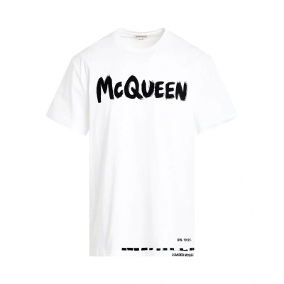 Alexander Mcqueen Graffiti Print T-shirt In White