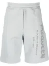 Alexander Mcqueen Graffiti Sweat Shorts In Blau