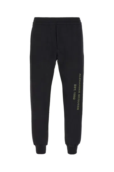 Alexander Mcqueen Graffiti Printed Track Trousers In Black
