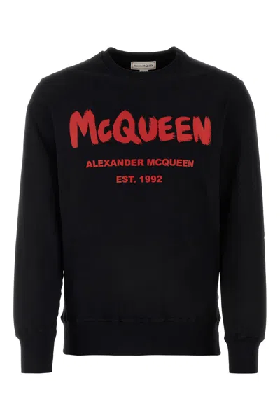 Alexander Mcqueen Graffiti Prt Sweater-m Nd  Male In Black