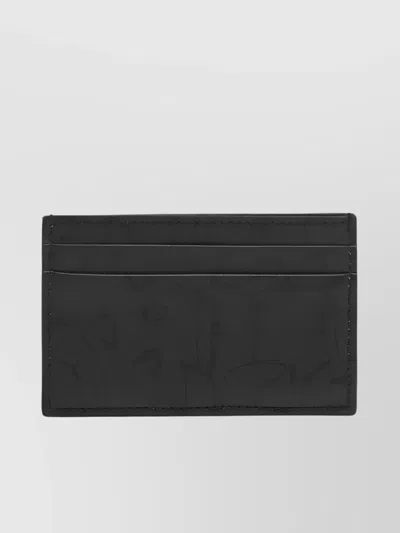 Alexander Mcqueen Graffiti Rectangular Card Holder In Black
