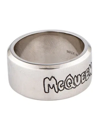 Pre-owned Alexander Mcqueen Graffiti Ring In Multi