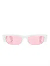 Alexander Mcqueen Mcqueen Graffiti Slashed Sunglasses In White