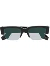 Alexander Mcqueen Modern Rectangular Sunglasses Thick Temples In Black