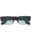 Alexander Mcqueen Modern Rectangular Sunglasses Thick Temples In Black