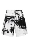 Alexander Mcqueen Alexander Mc Queen Printed Organic Cotton Shorts In Black