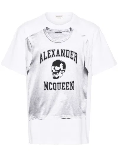 Alexander Mcqueen Graffiti T-shirt In White