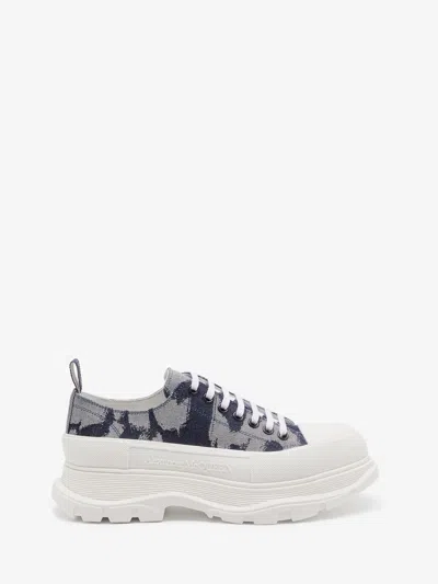 Alexander Mcqueen Graffiti Trad Slick Lace Up In Indigfwht