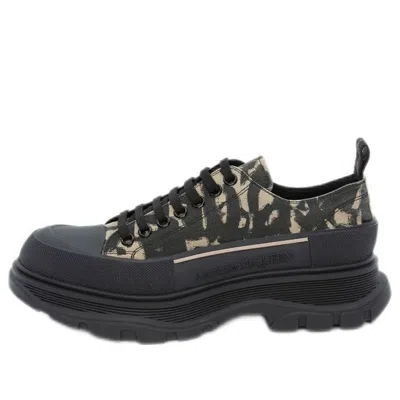 Alexander Mcqueen Graffiti Tread Slick Lace-up Sneakers 'beige Green Black'