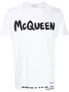 Alexander Mcqueen Mcqueen Grafitti Logo Cotton T-shirt In Weiss