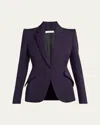 Alexander Mcqueen Grain De Poudre Wool Single-breasted Blazer In Red