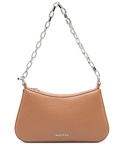 Alexander Mcqueen Grainy Lamb Leather Pouch In Brown