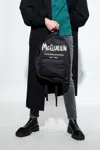 Alexander Mcqueen Black Graffiti Metropolitan Printed Backpack In Black