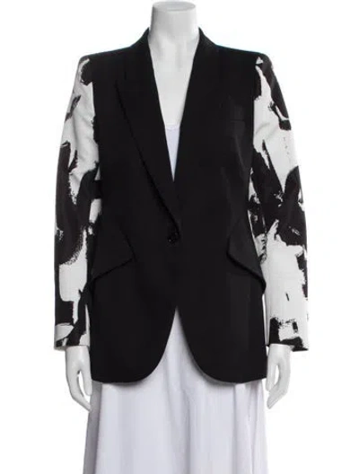 Pre-owned Alexander Mcqueen Graphic Print Blazer In Black
